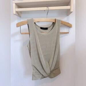 Sage Green Knotted Front Tank